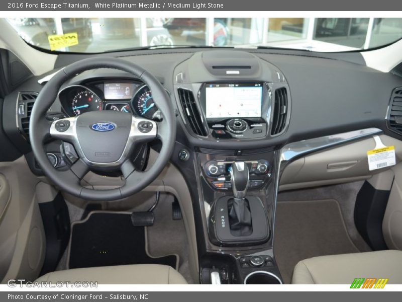 White Platinum Metallic / Medium Light Stone 2016 Ford Escape Titanium