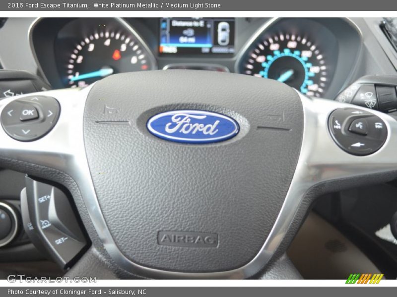 White Platinum Metallic / Medium Light Stone 2016 Ford Escape Titanium
