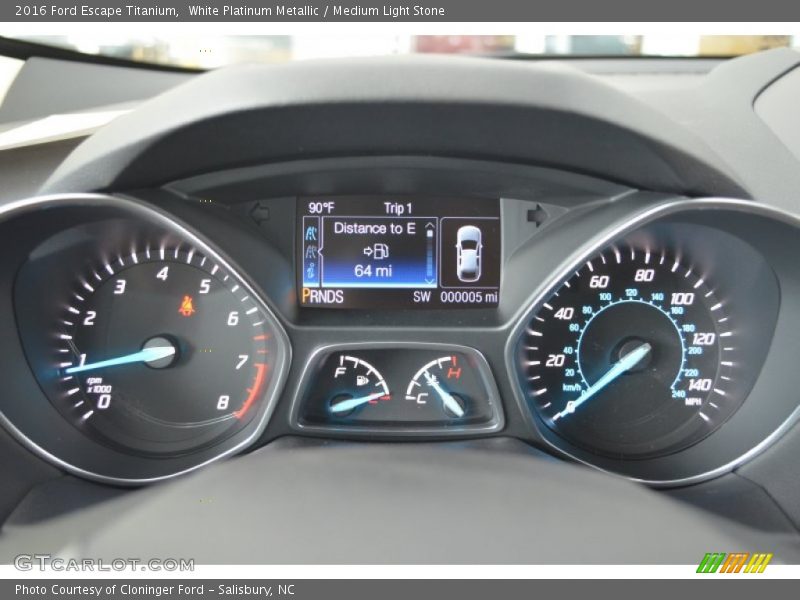 White Platinum Metallic / Medium Light Stone 2016 Ford Escape Titanium