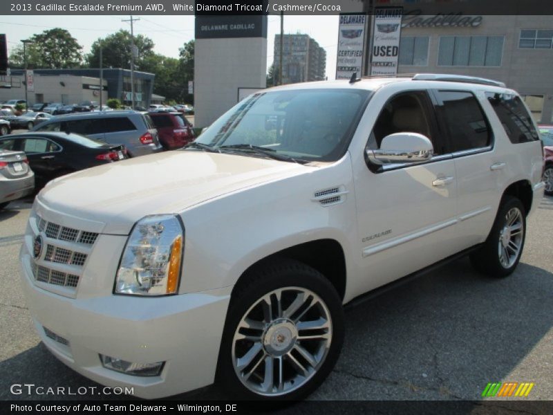 White Diamond Tricoat / Cashmere/Cocoa 2013 Cadillac Escalade Premium AWD