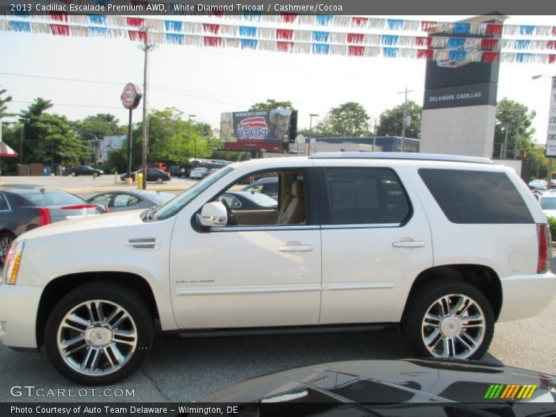 White Diamond Tricoat / Cashmere/Cocoa 2013 Cadillac Escalade Premium AWD