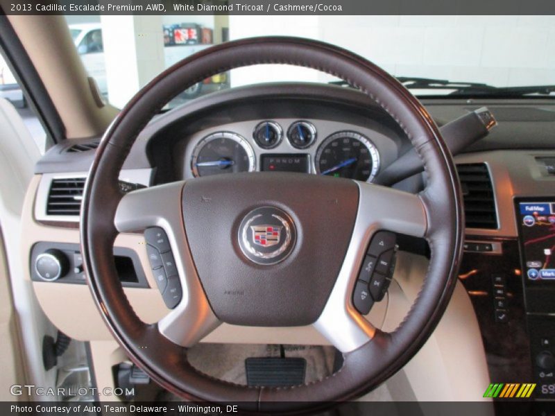 White Diamond Tricoat / Cashmere/Cocoa 2013 Cadillac Escalade Premium AWD