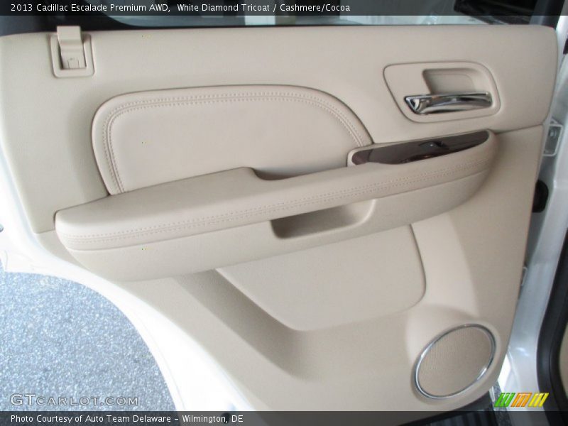 White Diamond Tricoat / Cashmere/Cocoa 2013 Cadillac Escalade Premium AWD