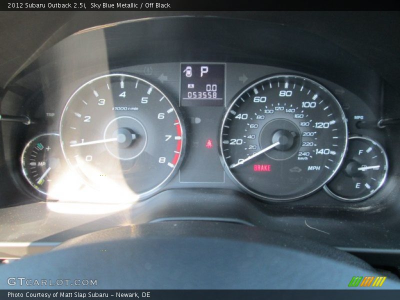 Sky Blue Metallic / Off Black 2012 Subaru Outback 2.5i