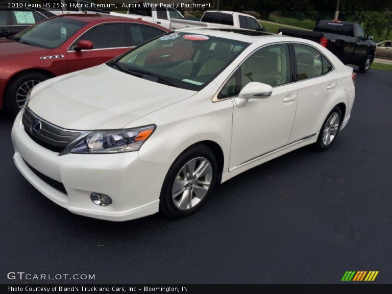 Aurora White Pearl / Parchment 2010 Lexus HS 250h Hybrid Premium