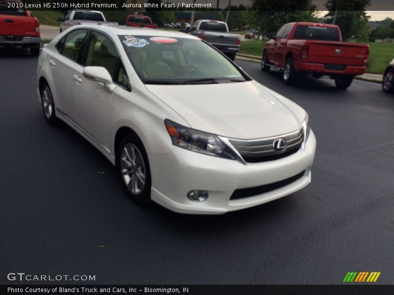 Aurora White Pearl / Parchment 2010 Lexus HS 250h Hybrid Premium
