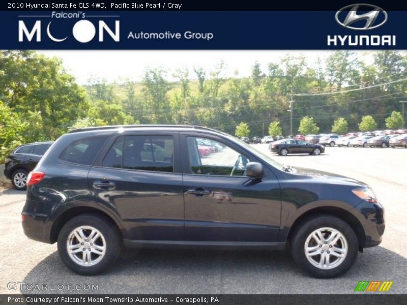 Pacific Blue Pearl / Gray 2010 Hyundai Santa Fe GLS 4WD
