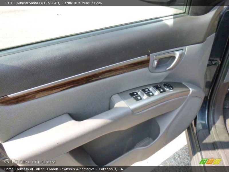 Pacific Blue Pearl / Gray 2010 Hyundai Santa Fe GLS 4WD