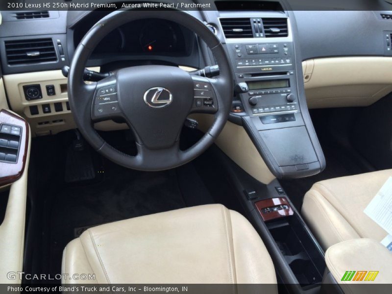 Aurora White Pearl / Parchment 2010 Lexus HS 250h Hybrid Premium