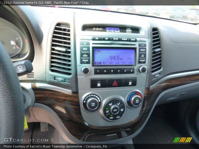 Pacific Blue Pearl / Gray 2010 Hyundai Santa Fe GLS 4WD