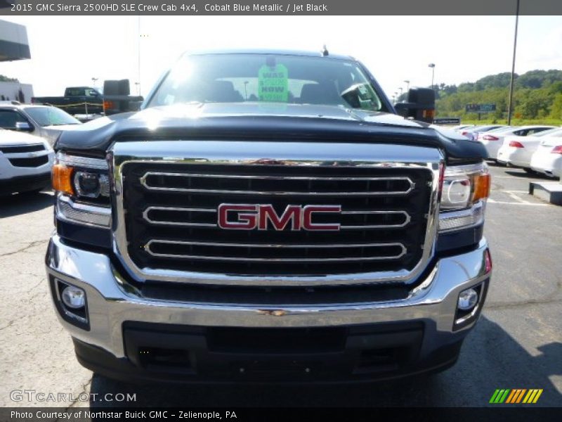 Cobalt Blue Metallic / Jet Black 2015 GMC Sierra 2500HD SLE Crew Cab 4x4