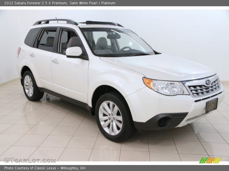 Satin White Pearl / Platinum 2012 Subaru Forester 2.5 X Premium