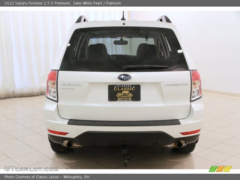 Satin White Pearl / Platinum 2012 Subaru Forester 2.5 X Premium