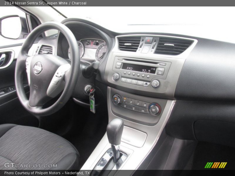 Aspen White / Charcoal 2014 Nissan Sentra SV