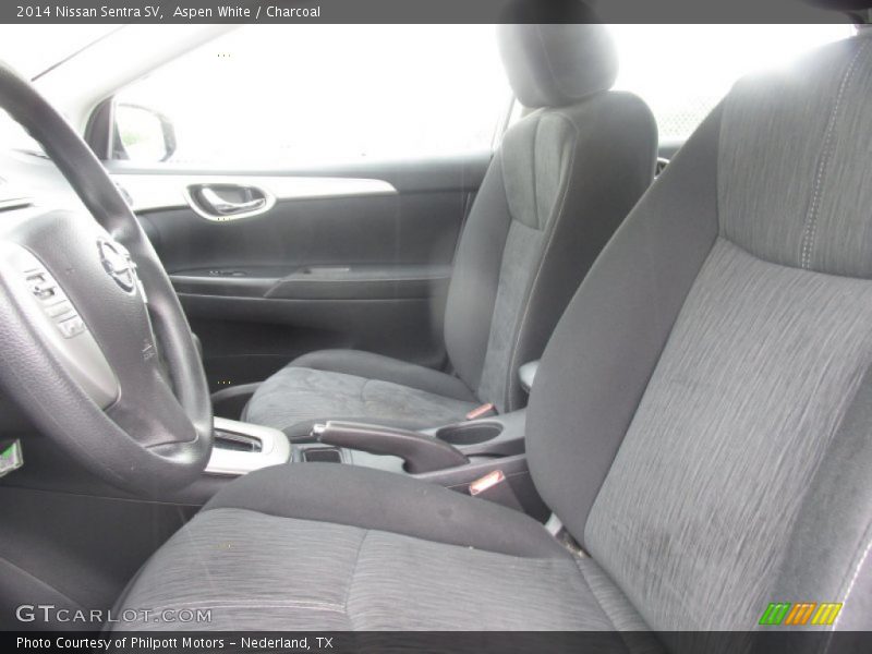 Aspen White / Charcoal 2014 Nissan Sentra SV