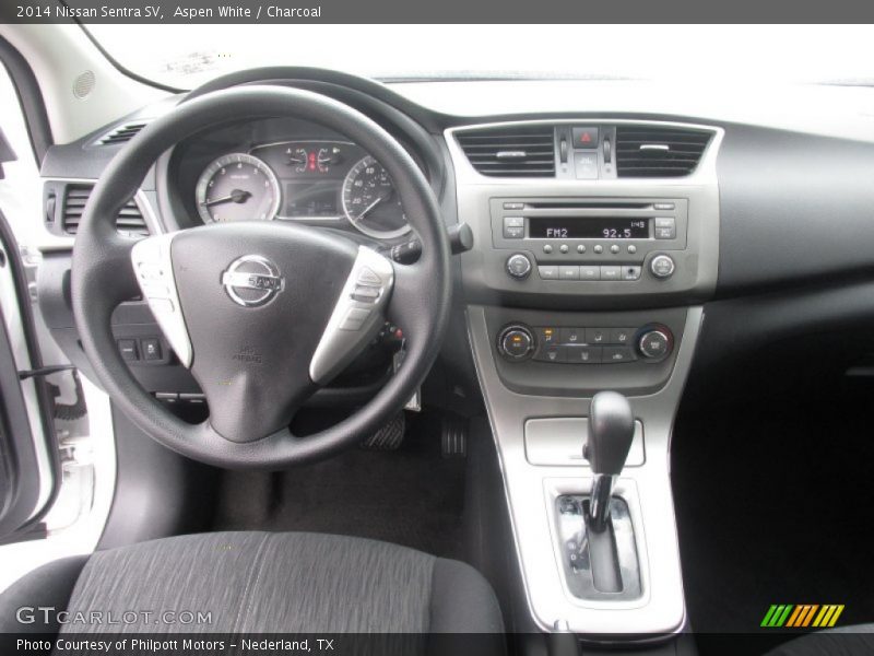 Aspen White / Charcoal 2014 Nissan Sentra SV