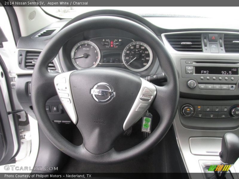Aspen White / Charcoal 2014 Nissan Sentra SV