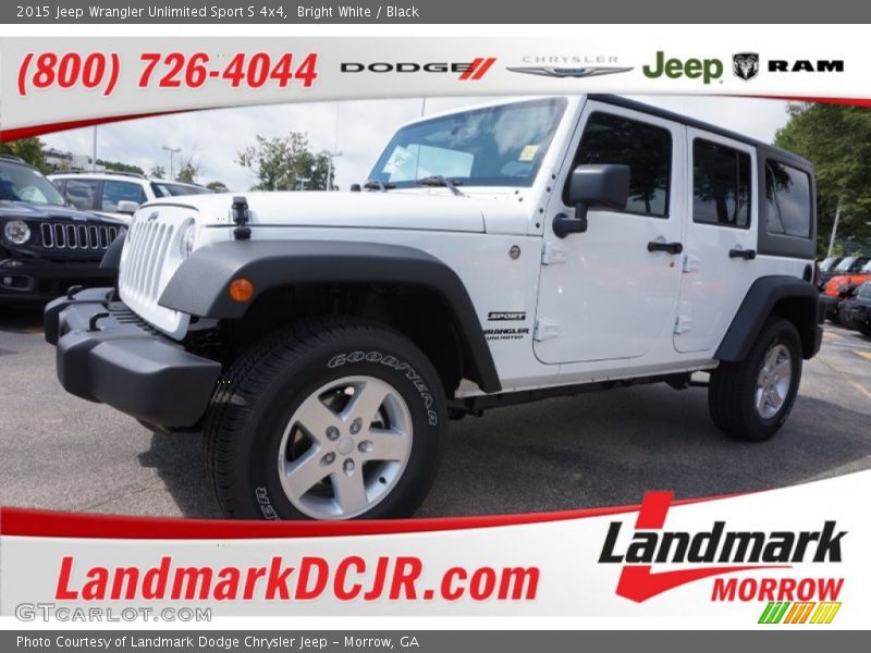 Bright White / Black 2015 Jeep Wrangler Unlimited Sport S 4x4