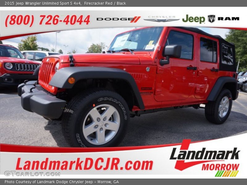 Firecracker Red / Black 2015 Jeep Wrangler Unlimited Sport S 4x4