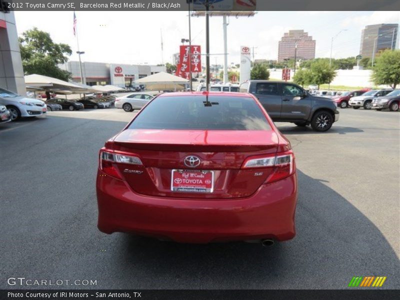 Barcelona Red Metallic / Black/Ash 2012 Toyota Camry SE