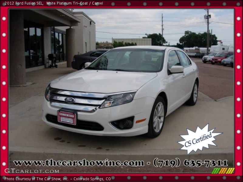 White Platinum Tri-Coat / Camel 2012 Ford Fusion SEL