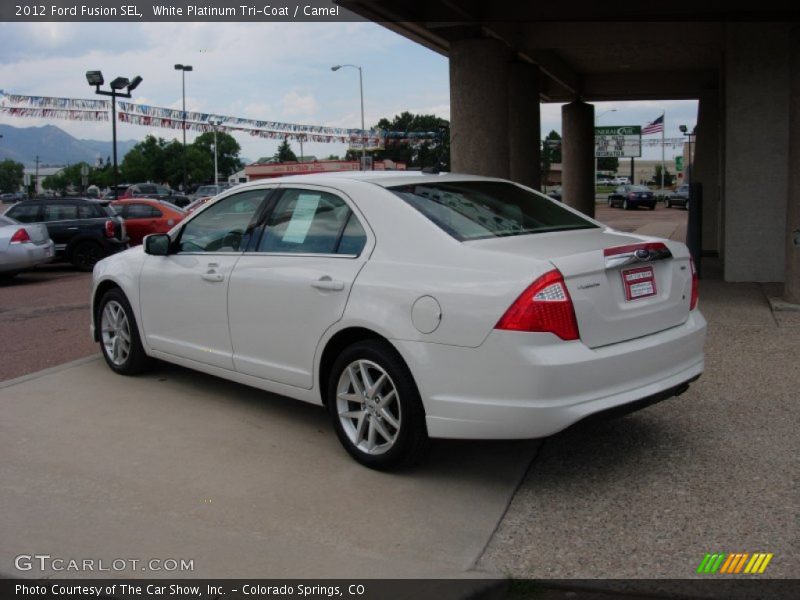 White Platinum Tri-Coat / Camel 2012 Ford Fusion SEL