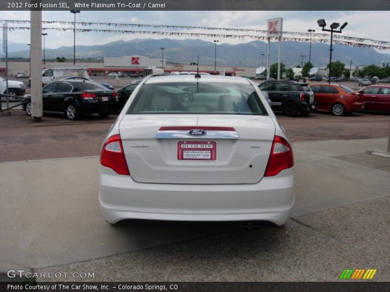 White Platinum Tri-Coat / Camel 2012 Ford Fusion SEL