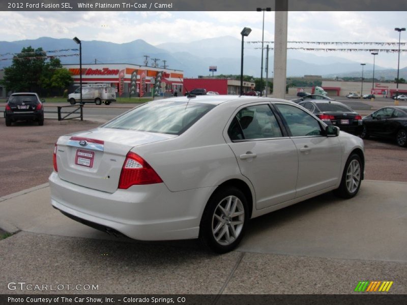 White Platinum Tri-Coat / Camel 2012 Ford Fusion SEL