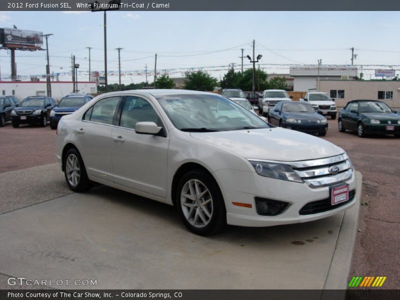 White Platinum Tri-Coat / Camel 2012 Ford Fusion SEL