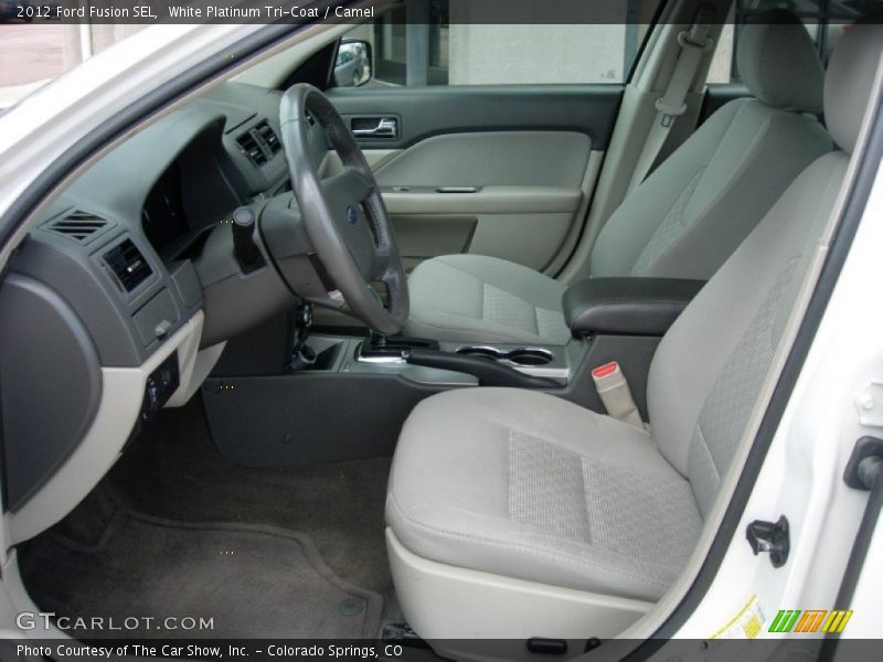 White Platinum Tri-Coat / Camel 2012 Ford Fusion SEL