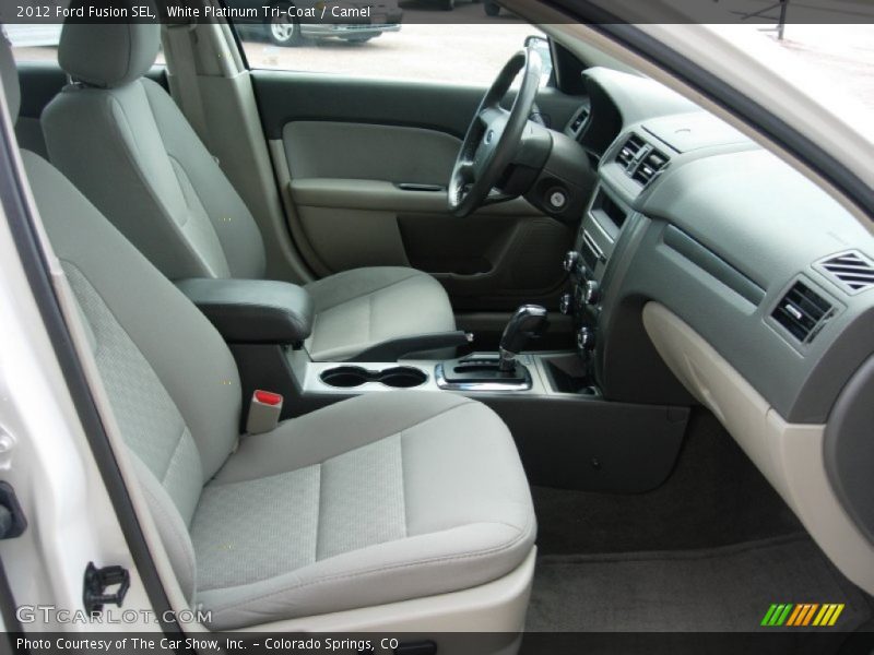 White Platinum Tri-Coat / Camel 2012 Ford Fusion SEL