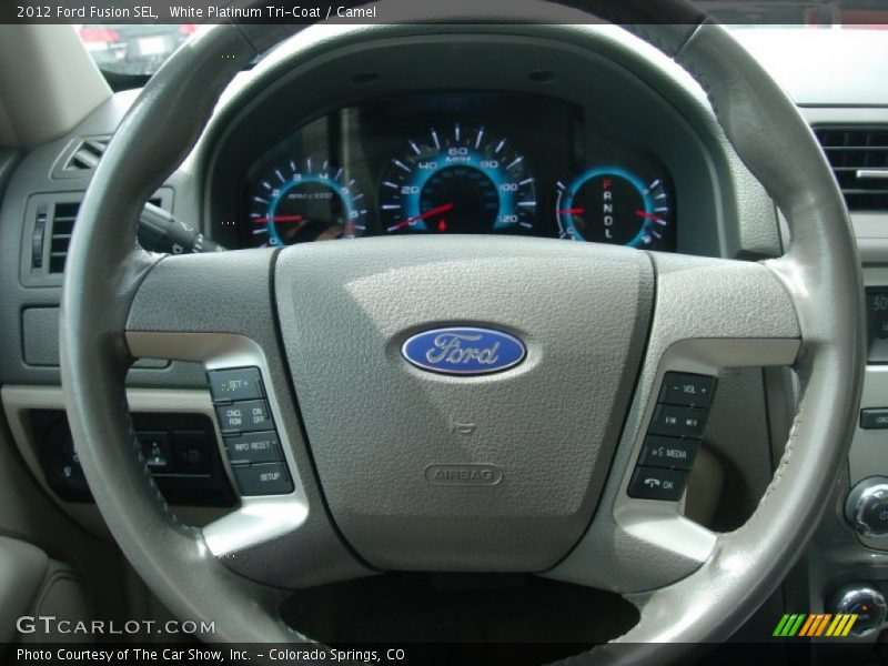 White Platinum Tri-Coat / Camel 2012 Ford Fusion SEL