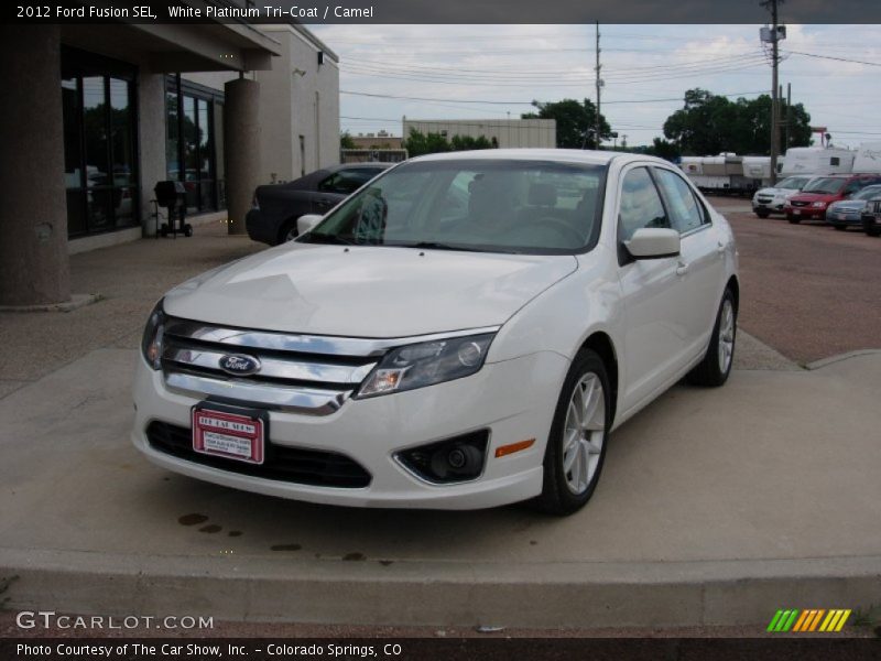 White Platinum Tri-Coat / Camel 2012 Ford Fusion SEL