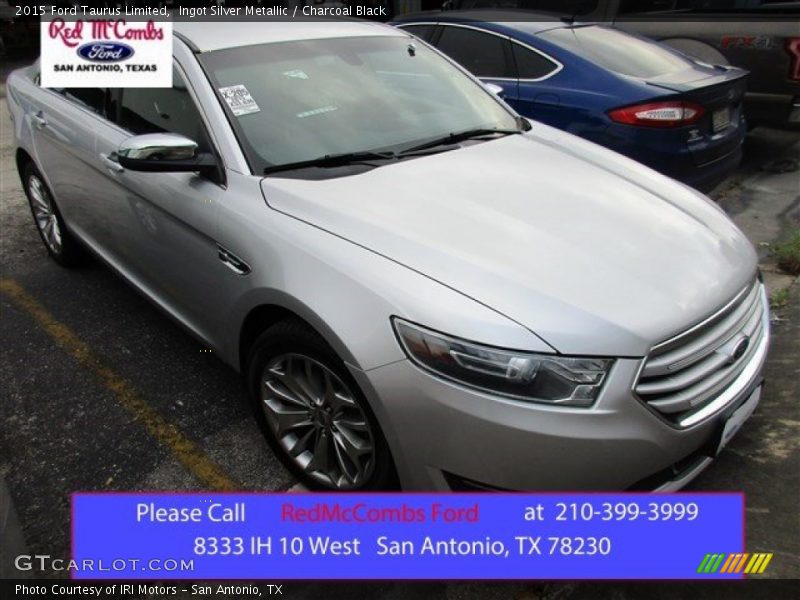 Ingot Silver Metallic / Charcoal Black 2015 Ford Taurus Limited