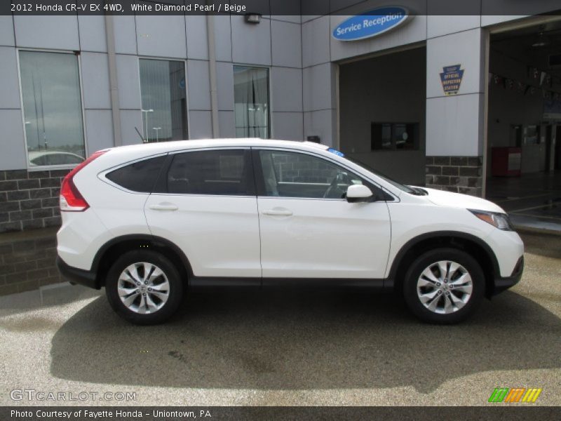 White Diamond Pearl / Beige 2012 Honda CR-V EX 4WD