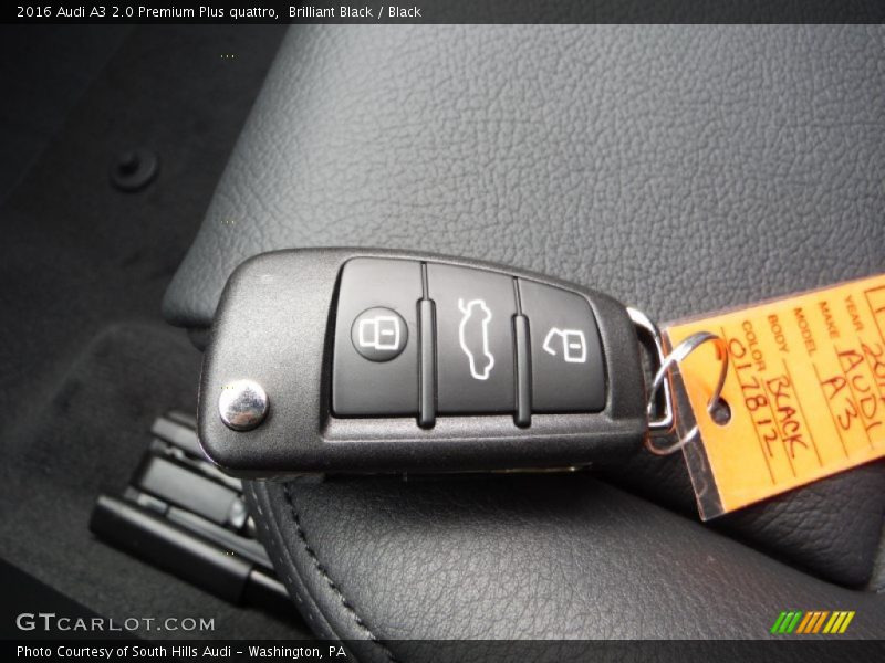 Brilliant Black / Black 2016 Audi A3 2.0 Premium Plus quattro