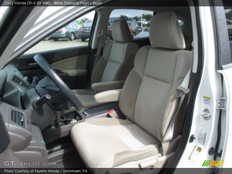 White Diamond Pearl / Beige 2012 Honda CR-V EX 4WD