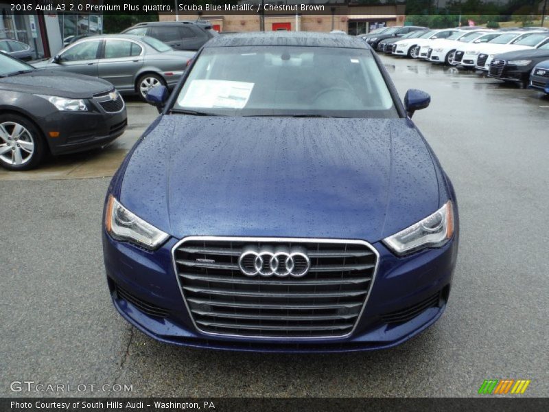 Scuba Blue Metallic / Chestnut Brown 2016 Audi A3 2.0 Premium Plus quattro