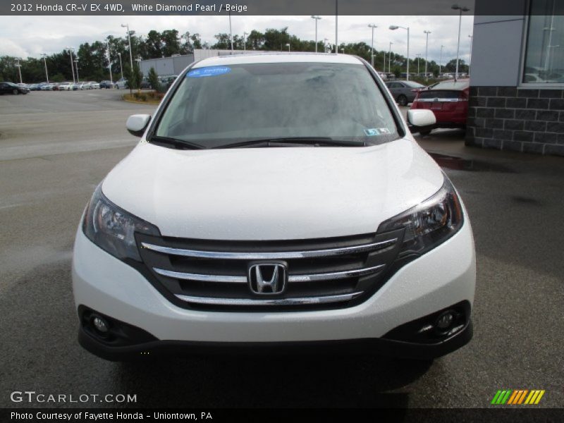 White Diamond Pearl / Beige 2012 Honda CR-V EX 4WD