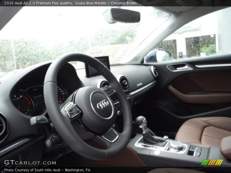 Scuba Blue Metallic / Chestnut Brown 2016 Audi A3 2.0 Premium Plus quattro