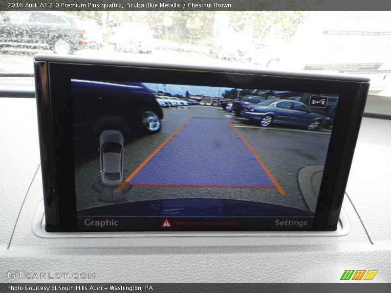 Scuba Blue Metallic / Chestnut Brown 2016 Audi A3 2.0 Premium Plus quattro