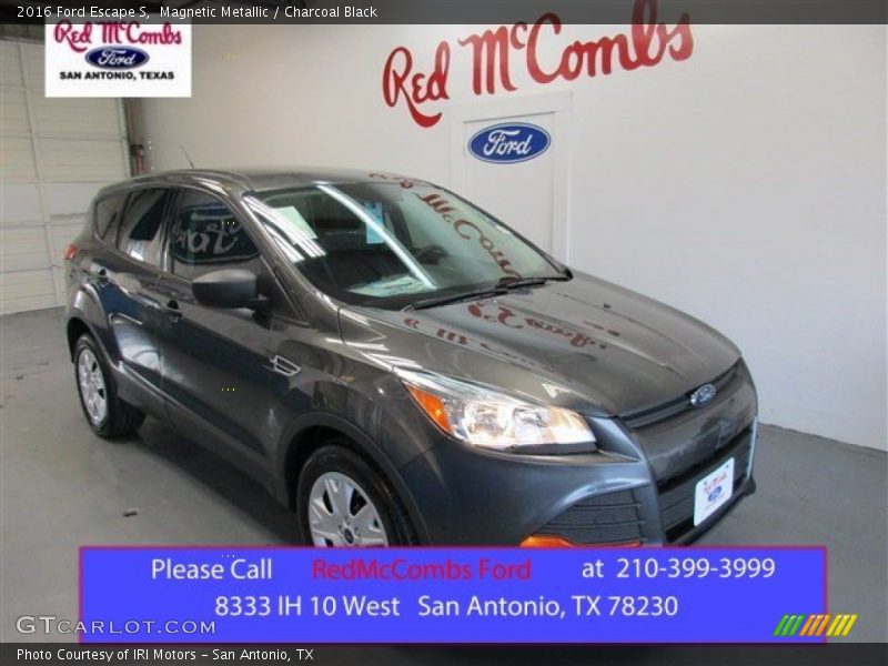 Magnetic Metallic / Charcoal Black 2016 Ford Escape S