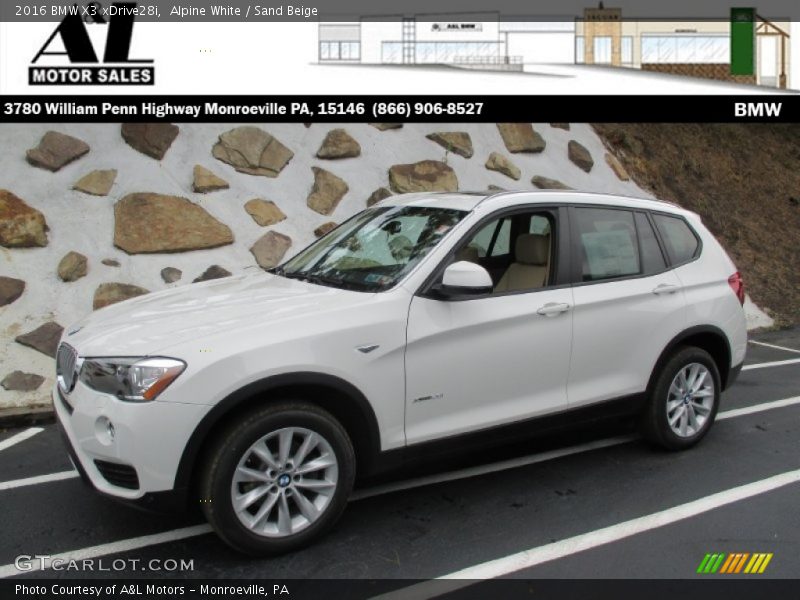 Alpine White / Sand Beige 2016 BMW X3 xDrive28i