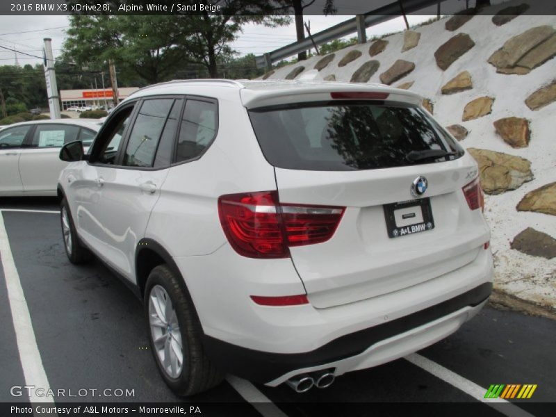 Alpine White / Sand Beige 2016 BMW X3 xDrive28i