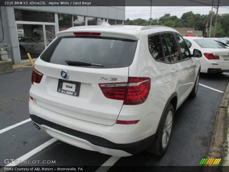 Alpine White / Sand Beige 2016 BMW X3 xDrive28i