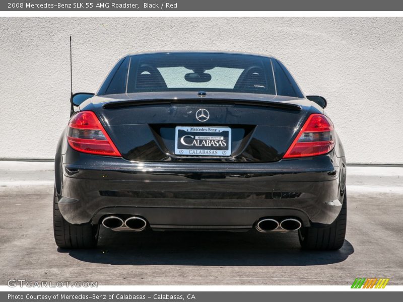 Black / Red 2008 Mercedes-Benz SLK 55 AMG Roadster