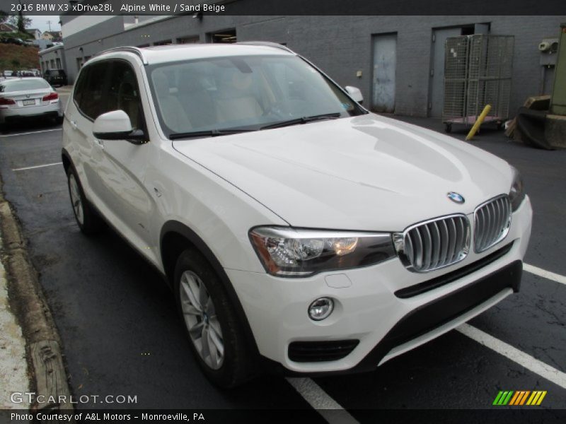 Alpine White / Sand Beige 2016 BMW X3 xDrive28i