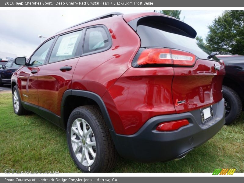 Deep Cherry Red Crystal Pearl / Black/Light Frost Beige 2016 Jeep Cherokee Sport