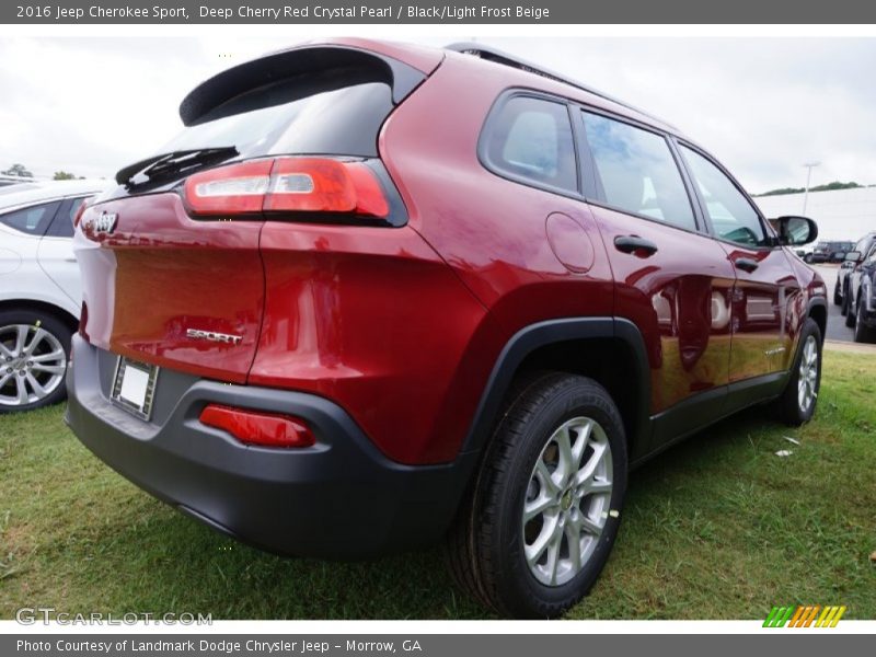 Deep Cherry Red Crystal Pearl / Black/Light Frost Beige 2016 Jeep Cherokee Sport