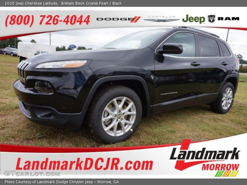 Brilliant Black Crystal Pearl / Black 2016 Jeep Cherokee Latitude